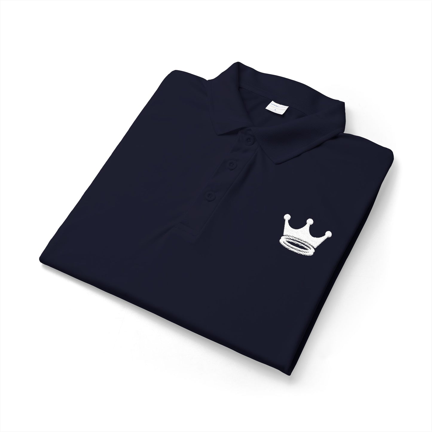 Signature Embroidered Polo (Antique Ivory + Navy)