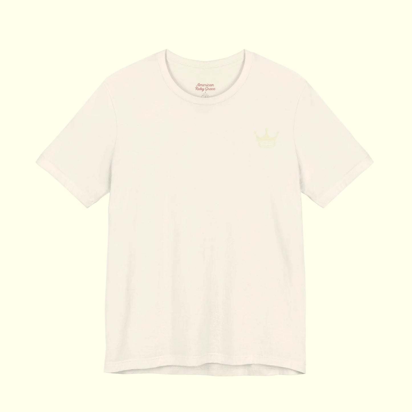 Beige t-shirt on a white background