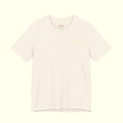 Beige t-shirt on a white background