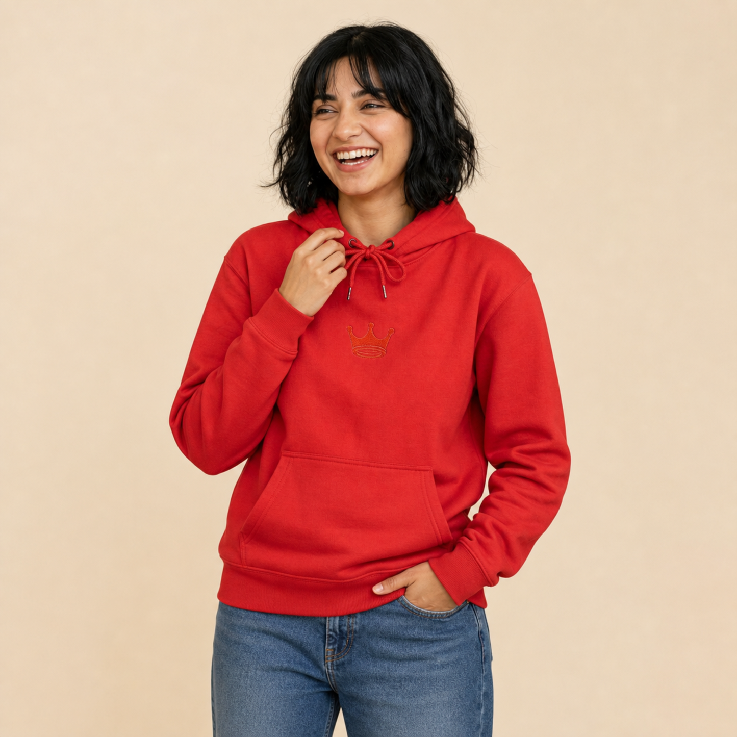 Essentials Embroidered Hoodie (Cameo Red)