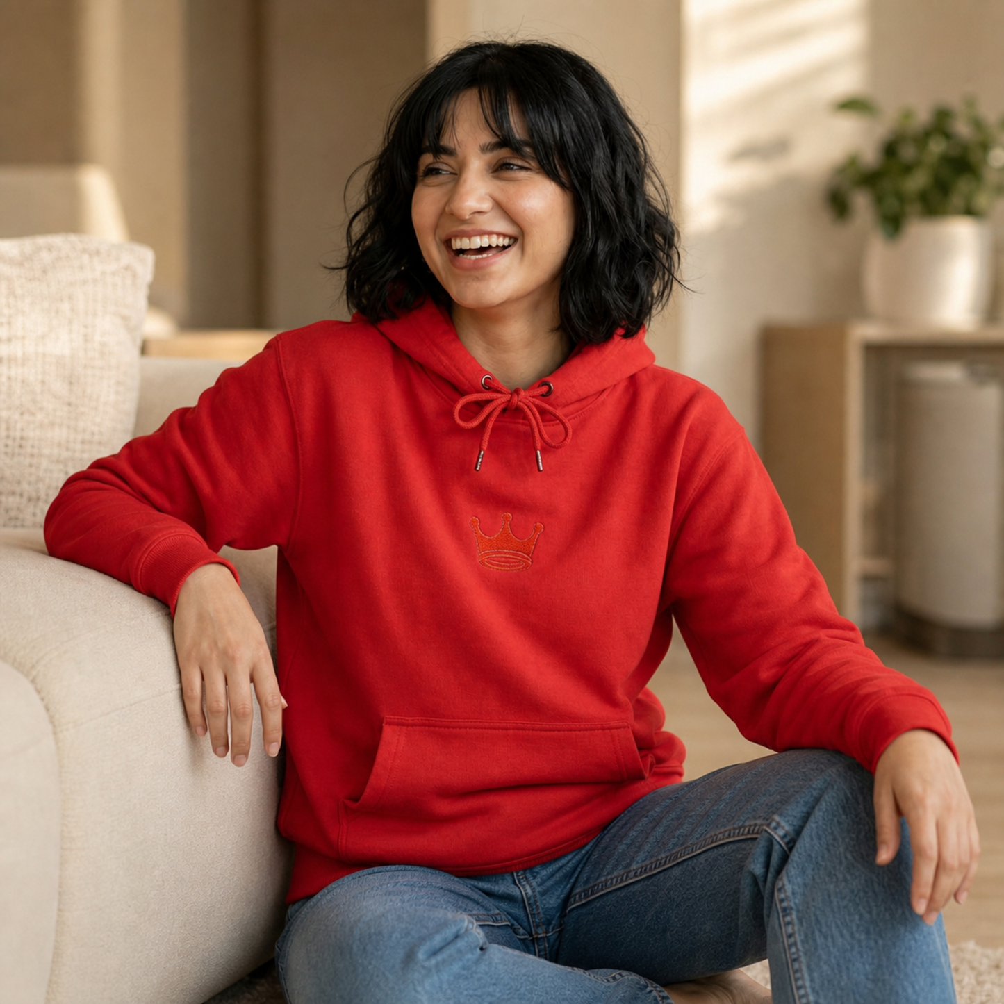 Essentials Embroidered Hoodie (Cameo Red)