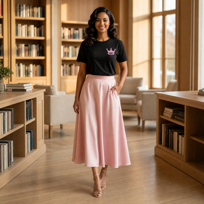 Signature Everyday Tee (Queen Pink + Heather Black)