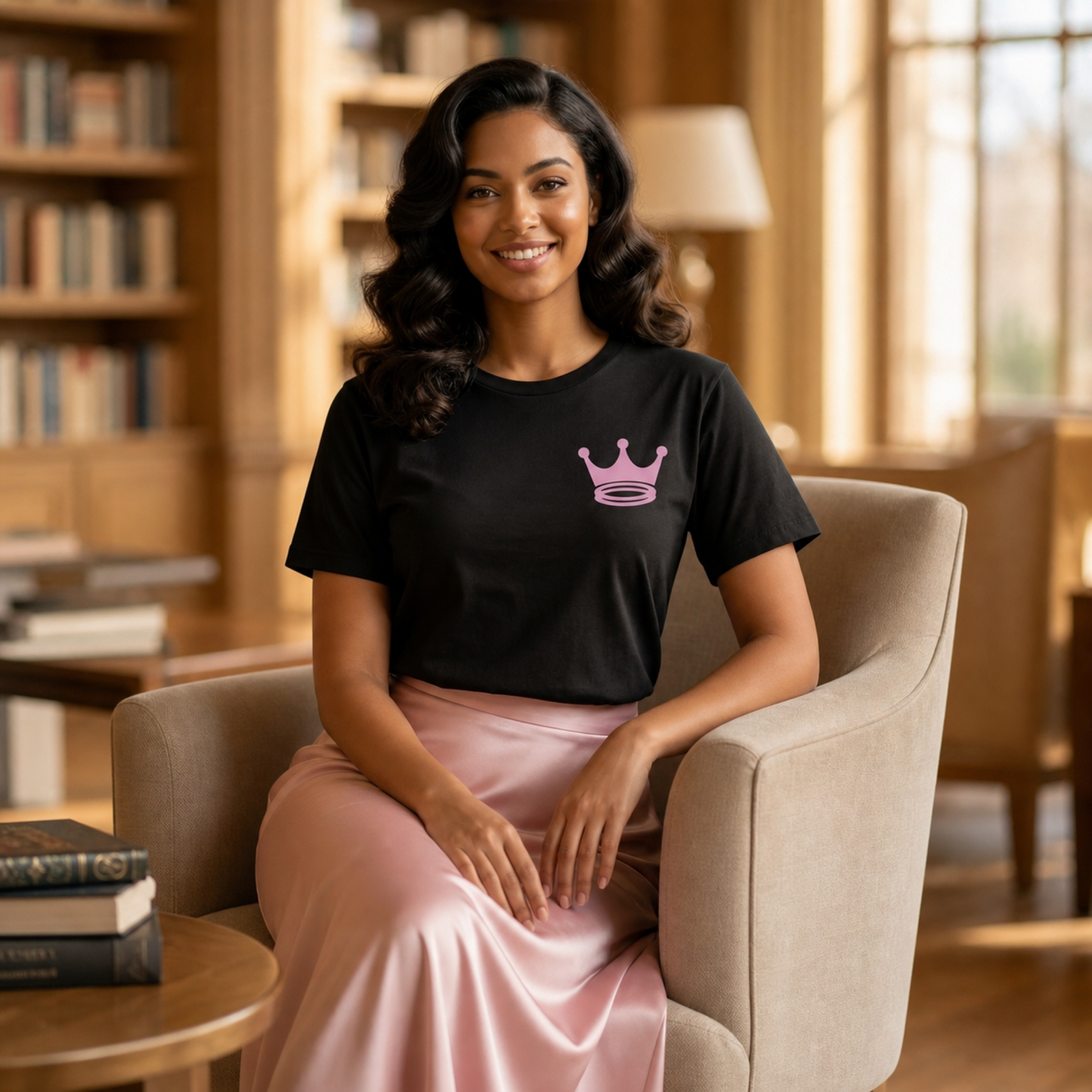 Signature Everyday Tee (Queen Pink + Heather Black)
