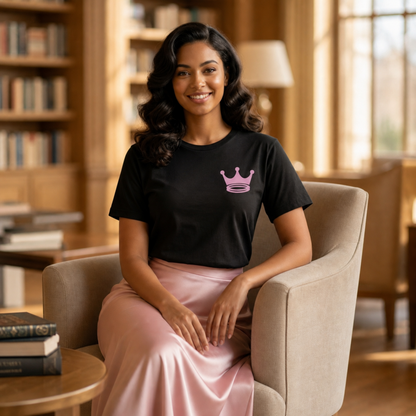Signature Everyday Tee (Queen Pink + Heather Black)