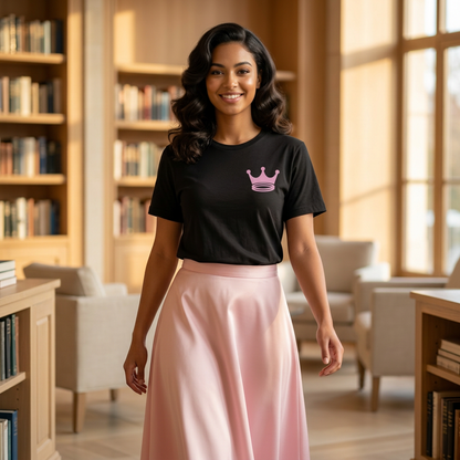 Signature Everyday Tee (Queen Pink + Heather Black)