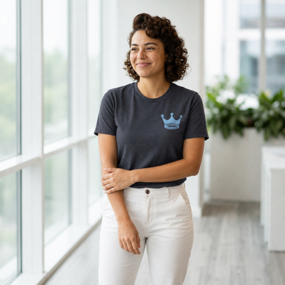 Signature Everyday Tee (Baby Blue + Heather Navy)