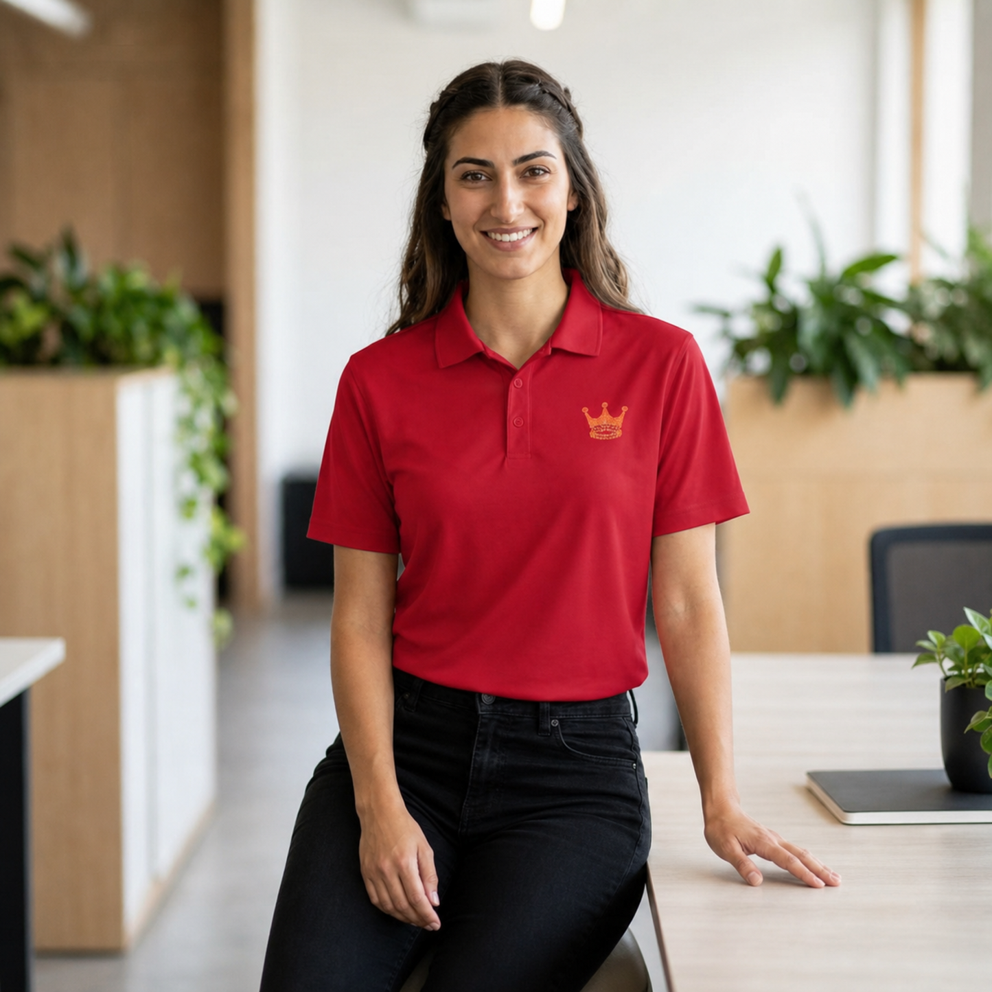 Signature Embroidered Polo (Cameo Red + Red)