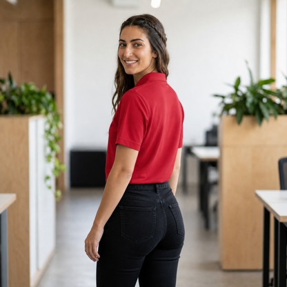 Signature Embroidered Polo (Cameo Red + Red)