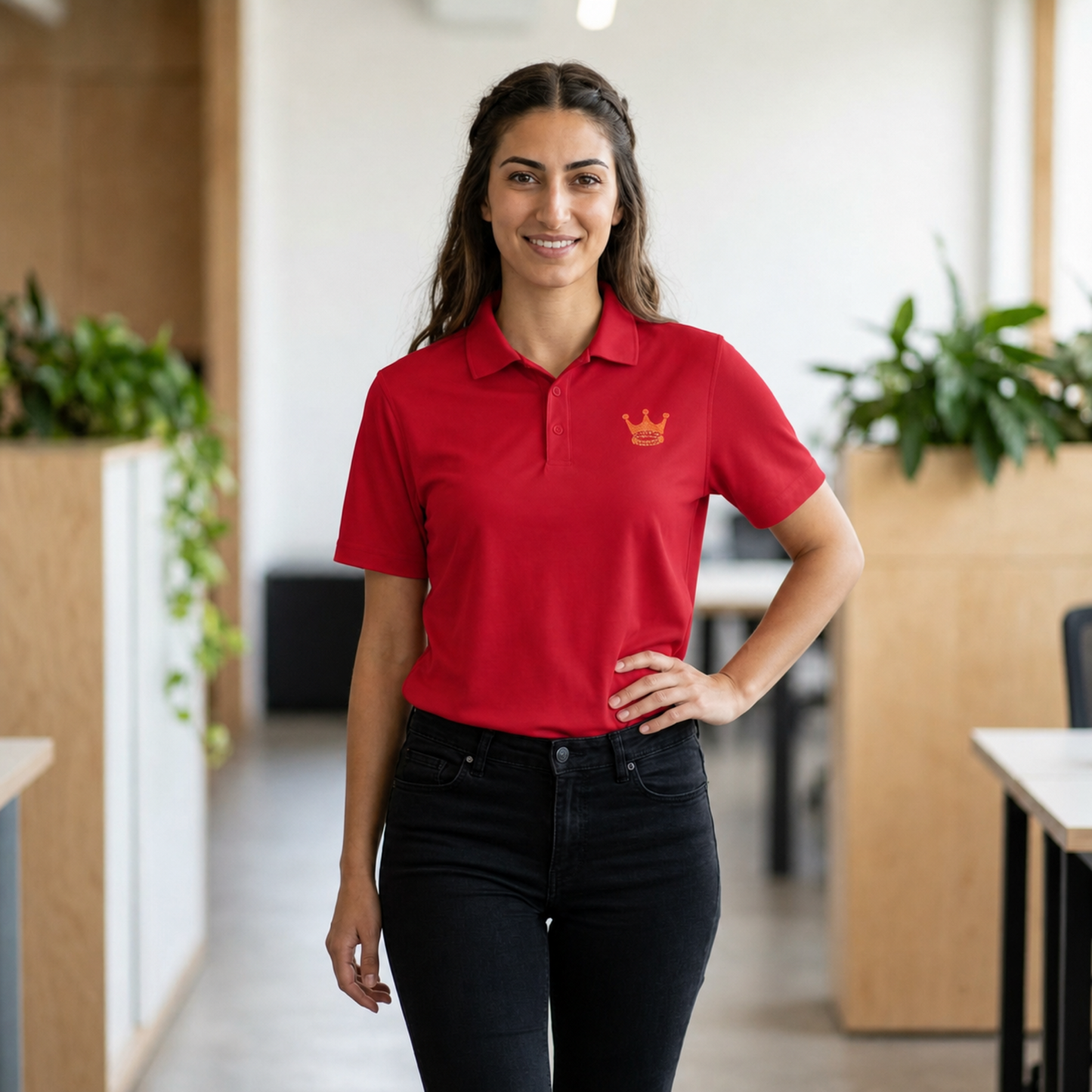 Signature Embroidered Polo (Cameo Red + Red)