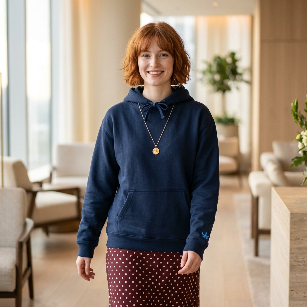 Essentials Embroidered Hoodie (Navy + Baby Blue)
